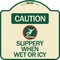 Signmission Caution Slippery When Wet or Icy W/ Graphic Heavy-Gauge Aluminum Sign, 18" H, TG-1818-24285 A-DES-TG-1818-24285 - alternate 1